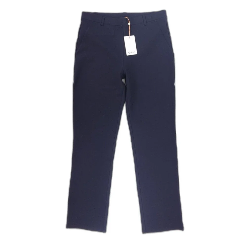 NWT Quince Ultra-Stretch Ponte Straight Leg Pants Navy Old Money Quiet Luxury - Picture 1 of 8